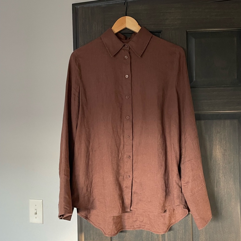 Brown COS Linen Button Up
